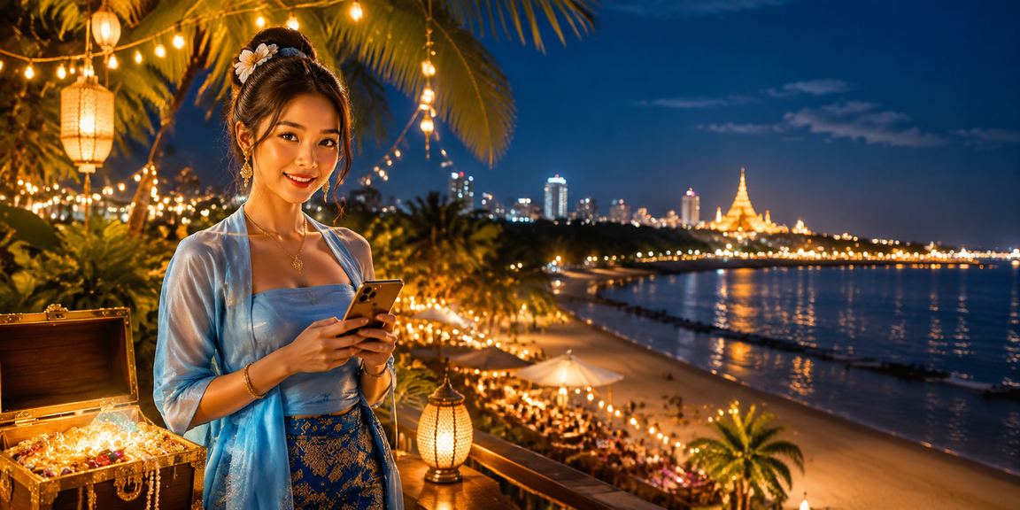 ငပလီကမ်းခြေတွင် မိုဘိုင်းကာစီနိုကို အသုံးပြုနေသော အသုံးပြုသူများ